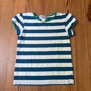 Matilda Jane blue white‎ striped green trim short sleeve girls shirts SIZE 8